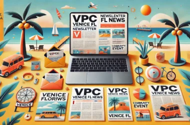 VPC Venice FL News Newsletter Stay updated with "VPC Venice FL News Newsletter" for community events, local updates, and the latest Venice, Florida news. Alt Text Image: An inviting scene featuring a newsletter design, beach vibes, and local elements representing VPC Venice FL News.